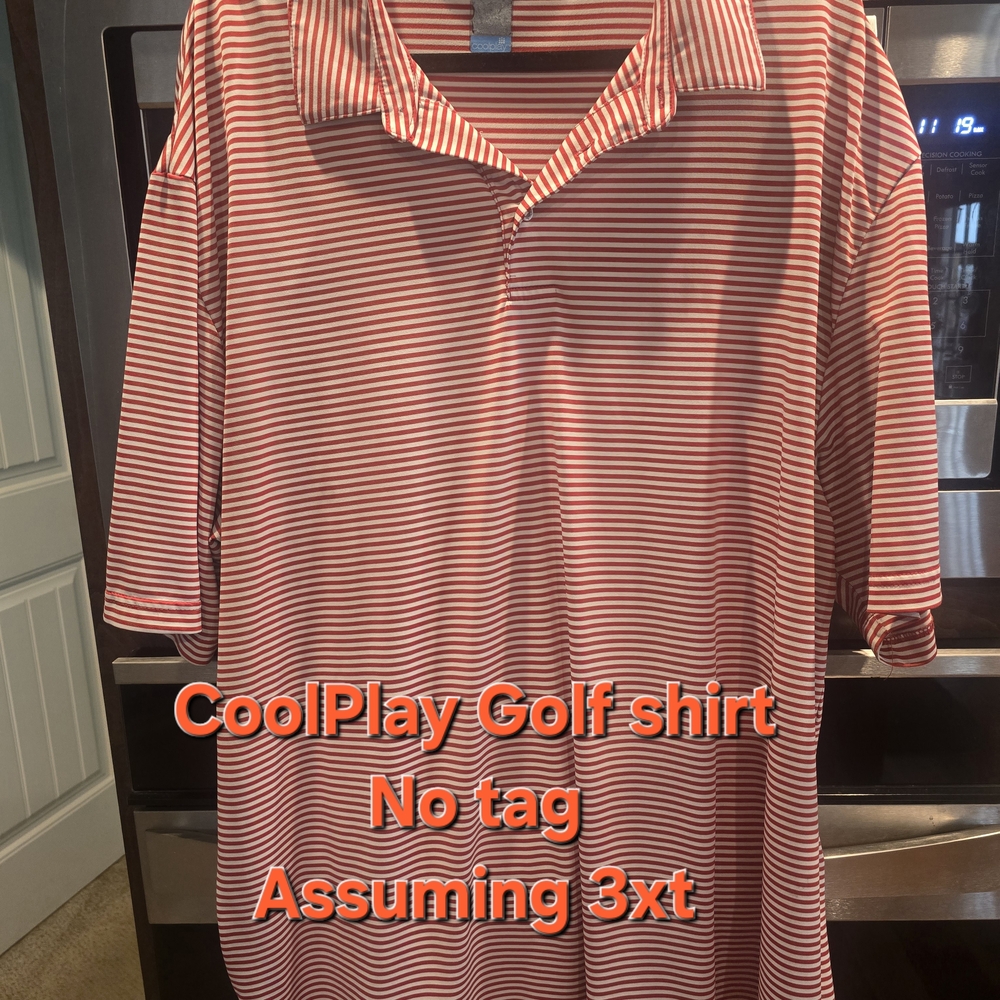 Red and White Striped Polo Shirt